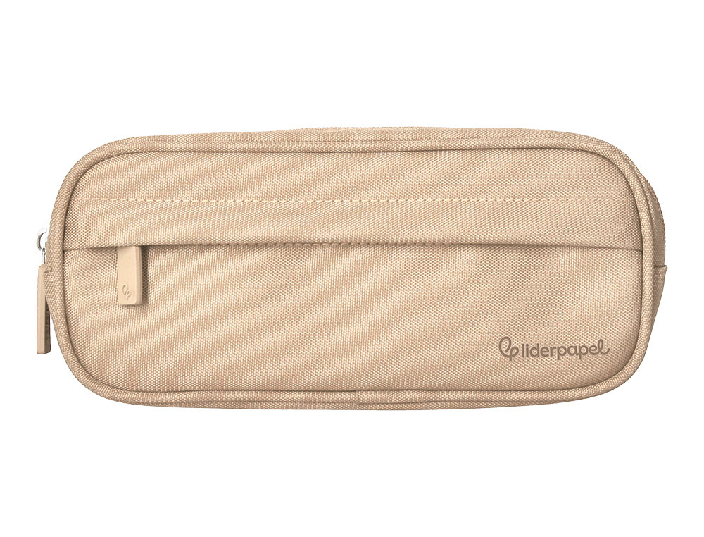 ESTOJO ESCOLAR LIDERPAPEL CLASSIC OVALADO 2 FECHOS COM BOLSO FRONTAL 210X90 MM CREME