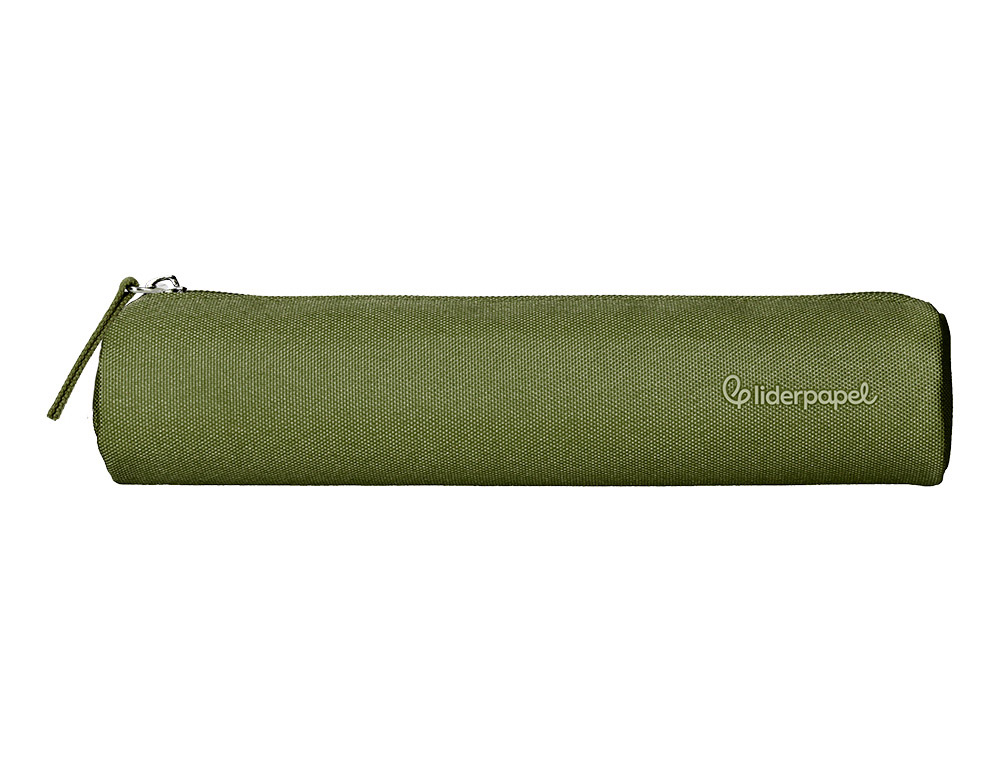 ESTOJO ESCOLAR LIDERPAPEL CILINDRICO ESTREITO 220X45 MM VERDE MILITAR
