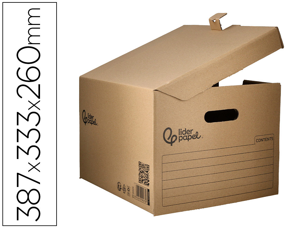 CAIXA PARA ARQUIVO DEFINITIVO LIDERPAPEL CARTAO MANUAL PARA 3 CAIXAS ARQUIVO DEF. FOLIO 387X333X260MM