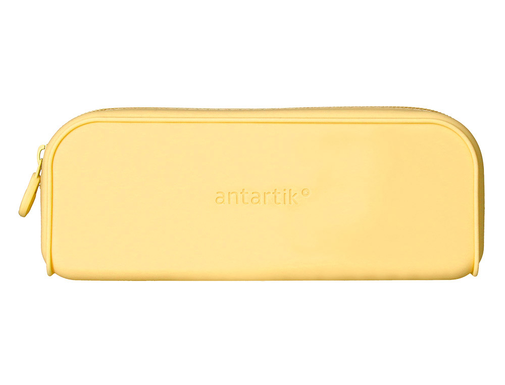 ESTOJO ESCOLAR ANTARTIK PRISMA SILICONE SOFT RETANGULAR 185X50X75 MM AMARELO