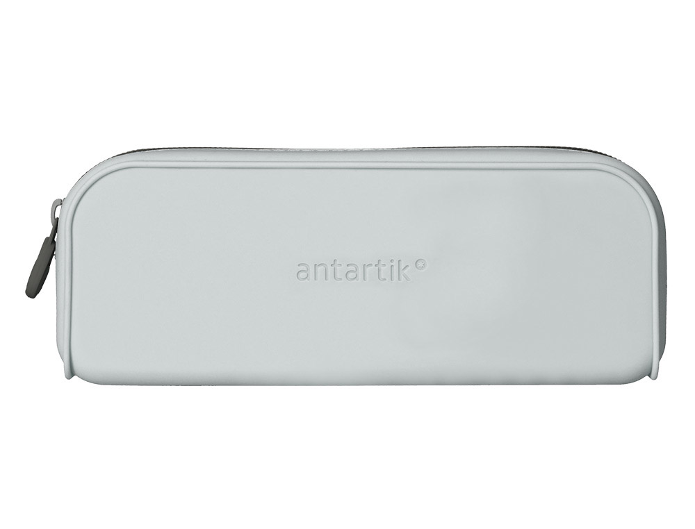 ESTOJO ESCOLAR ANTARTIK PRISMA SILICONE SOFT RETANGULAR 185X50X75 MM CINZA