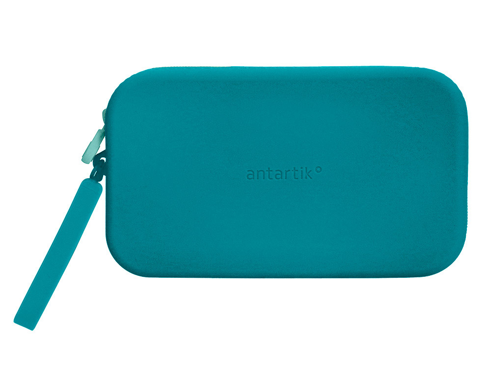 ESTOJO ESCOLAR ANTARTIK TROPICAL DIVE SILICONE SOFT RETANGULAR 190X120X25 MM AZUL TURQUESA