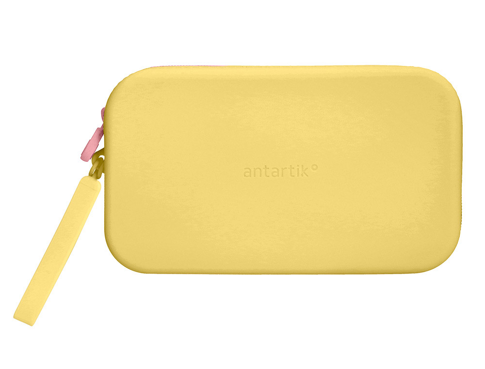 ESTOJO ESCOLAR ANTARTIK TROPICAL DIVE SILICONE SOFT RETANGULAR 190X120X25 MM AMARELO