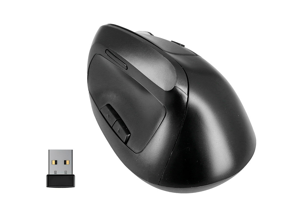 RATO Q-CONNECT OTICO SEM FIOS ERGONOMICO VERTICAL DPI 800/1200/1600 BATERIA RECARREGAVEL PRETO