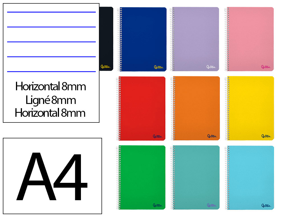 CADERNO ESPIRAL LIDERPAPEL DIN A4 SMART CAPA SUAVE 80 F 75 GR PAUTADO 8 MM COM MARGEM CORES SORTIDAS
