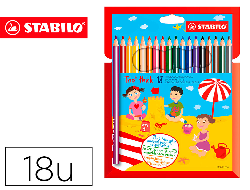 LAPIS DE COR TRIO STABILO 18 UNIDADES