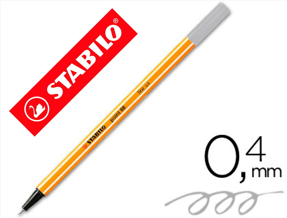 MARCADOR STABILO PONTA DE FIBRA POINT 88 CINZA 0,4 MM