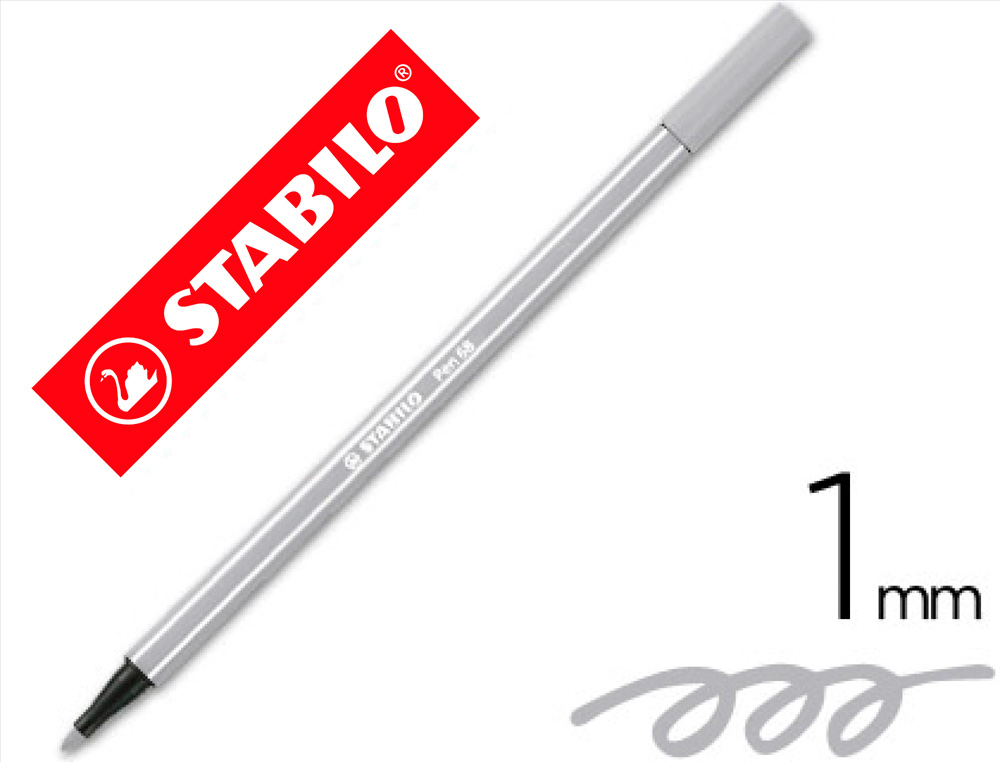 MARCADOR STABILO AGUARELAVEL PEN 68 CINZA AZULADO PALIDO 1 MM