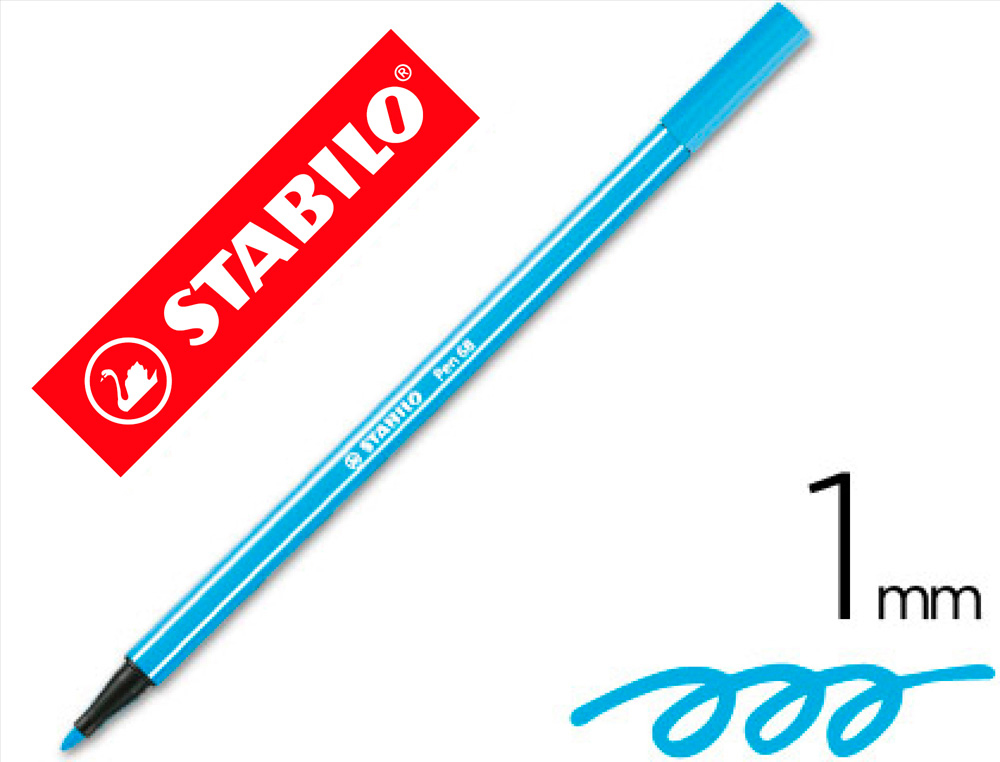 MARCADOR STABILO AGUARELAVEL PEN 68 AZUL CELESTE 1 MM