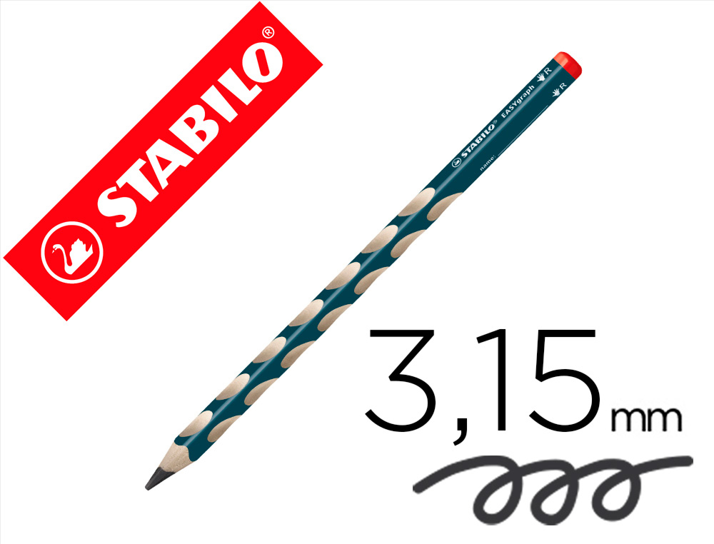 LAPIS DE GRAFITE STABILO YG EASYGRAPH ERGONOMICO PARA AMBIDESTROS MINA 3,15 MM HB