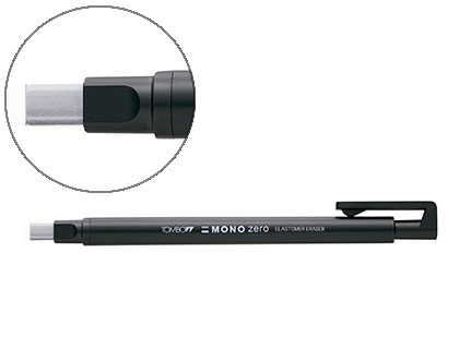 PORTA BORRACHAS TOMBOW COM CLIP PONTA DE BORRACHA BRANCA RECTANGULAR 2,5 X 5 MM COR PRETO