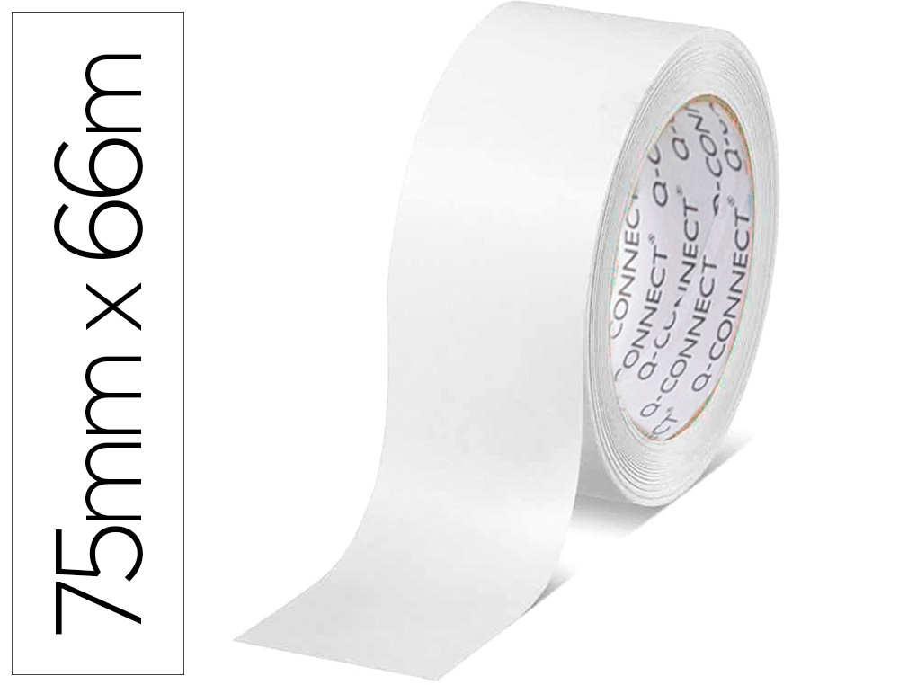 FITA ADESIVA Q-CONNECT POLIPROPILENO BRANCA 66 MT X 75 MM