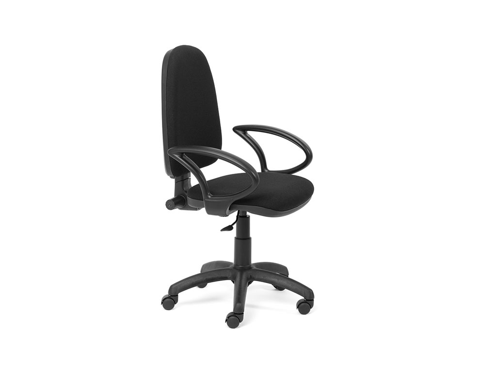 CADEIRA ROCADA COM BRACOS COR PRETO DIAMETRO BASE 610 MM ENCOSTO DE 490 MM X 420 MM
