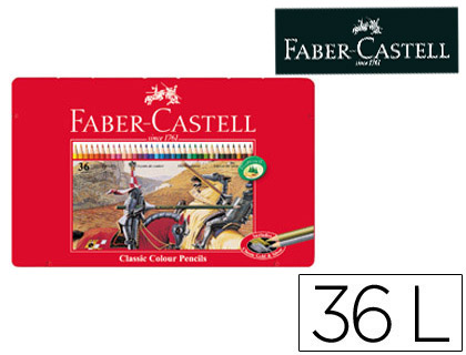 LAPIS DE COR FABER CASTELL CAIXA METALICA DE 36 CORES SORTIDAS