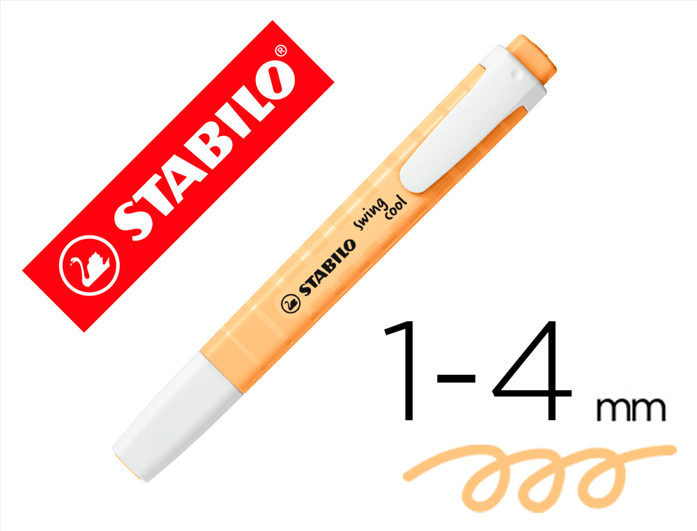 MARCADOR FLUORESCENTE STABILO SWING COOL PASTEL LARANJA PALIDO