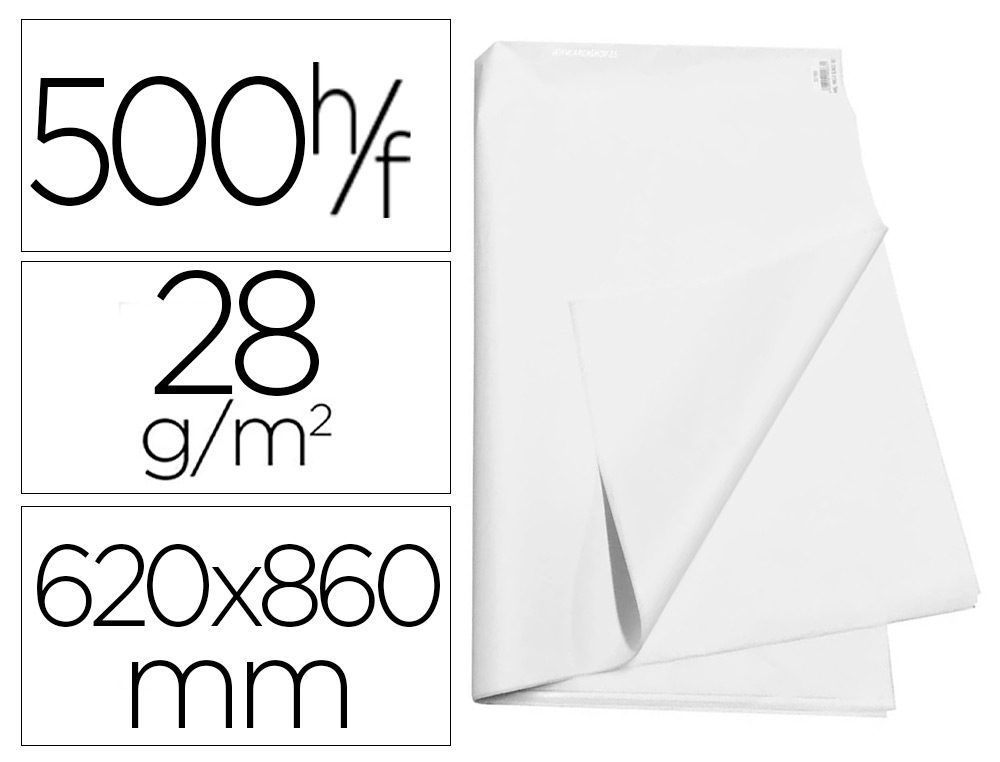 PAPEL MANILA BRANCO 62 X 86 CM EMBALAGEM DE 500 FOLHAS