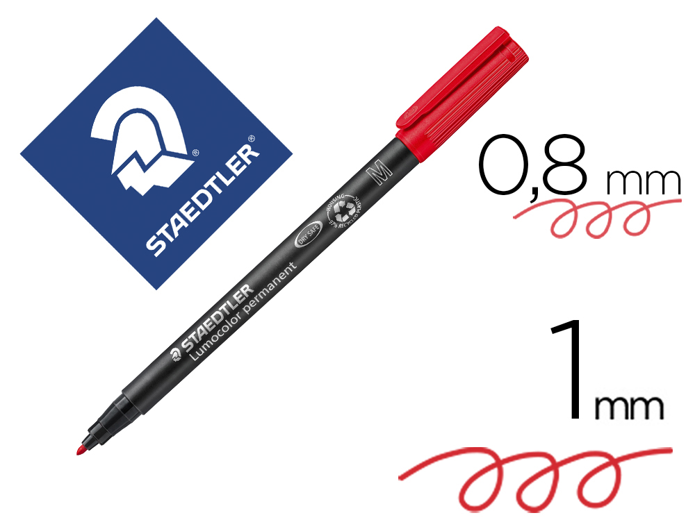 MARCADOR STAEDTLER LUMOCOLOR RETROPROJECAO 317-2 PONTA 0,8-1 MM VERMELHO