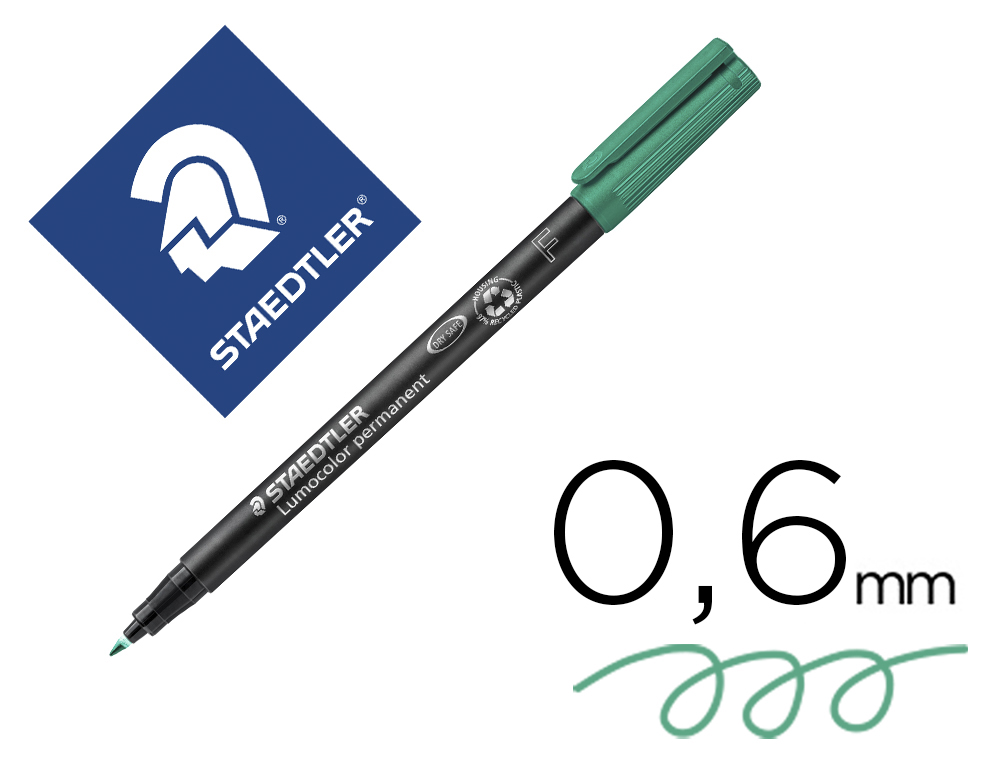 MARCADOR STAEDTLER LUMOCOLOR RETROPROJECAO 318-5 PONTA 0,6MM VERDE