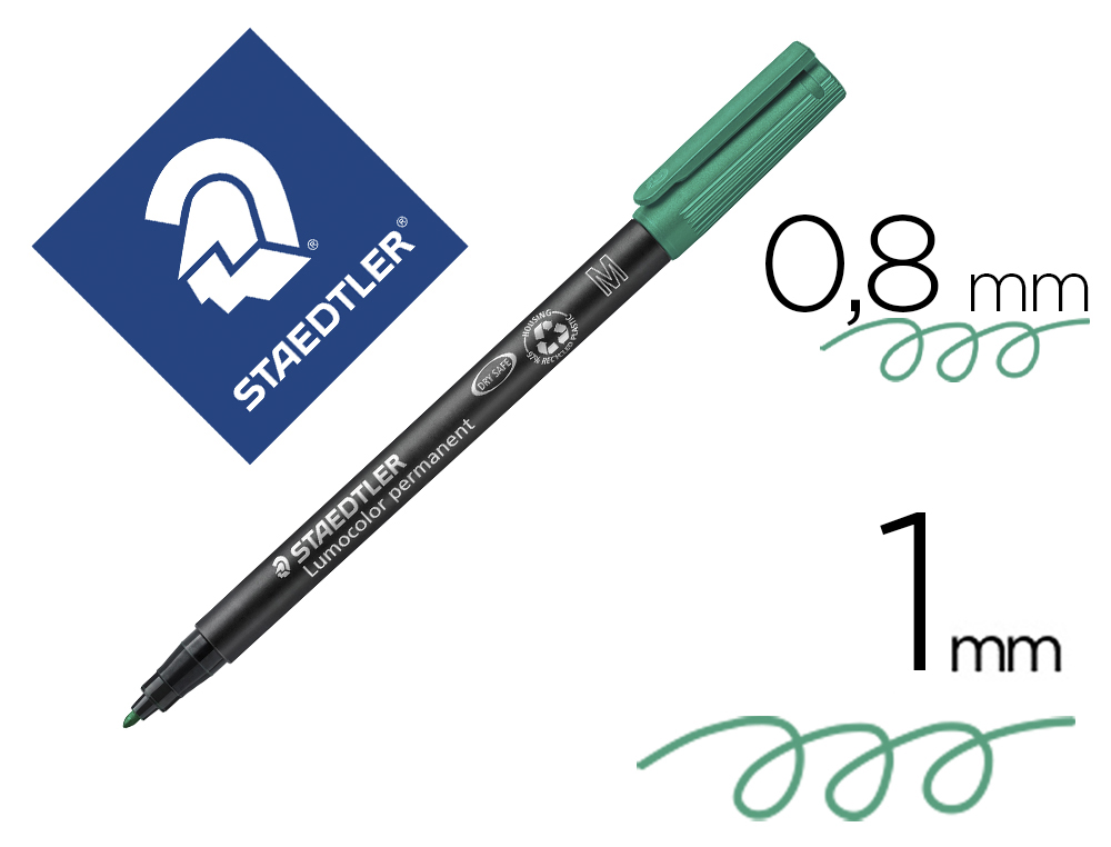 MARCADOR STAEDTLER LUMOCOLOR RETROPROJECAO 317-5 PONTA 0,8-1 MM VERDE
