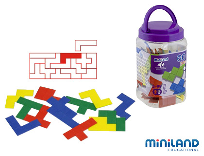 JOGO DIDATICO MINILAND PENTOMINOS DE CORES