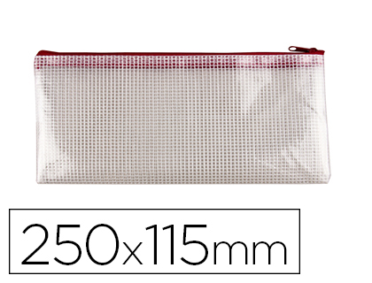 BOLSA MULTIUSOS Q-CONNECT CHEQUE 250X115 MM ABERTURA SUPERIOR COM FECHO VERMELHO