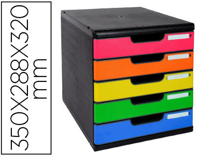 BLOCOS CLASSIFICADORES DE SECRETARIA EXACOMPTA IDERAMA ARLEQUIN 5 GAVETAS MULTICOLORES 350X288X320 MM