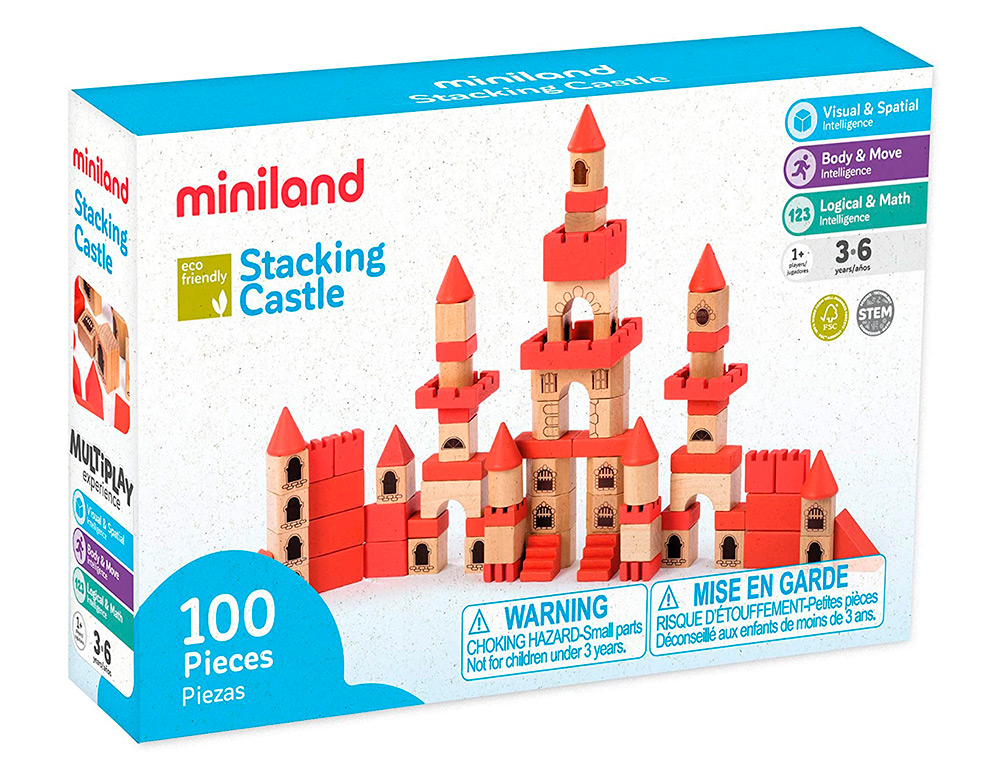 JOGO MINILAND DE CONSTRUCAO 100 PECAS MATERIAL MADEIRA ECOLOGICA