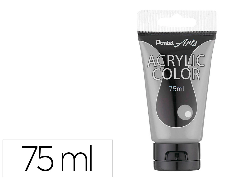 TINTA ACRILICA PENTEL EM TUBO DE 75 ML COR ESPECIAL PRATEADO