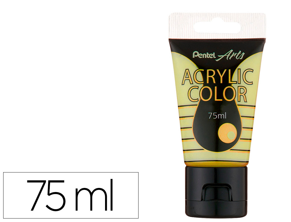 TINTA ACRILICA PENTEL EM TUBO DE 75 ML COR ESPECIAL AMARELO METALICO