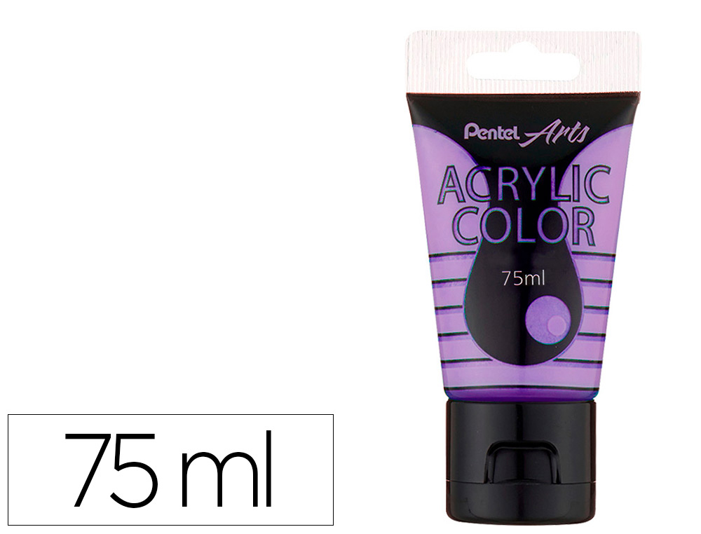 TINTA ACRILICA PENTEL EM TUBO DE 75 ML COR ESPECIAL LILAS METALICO
