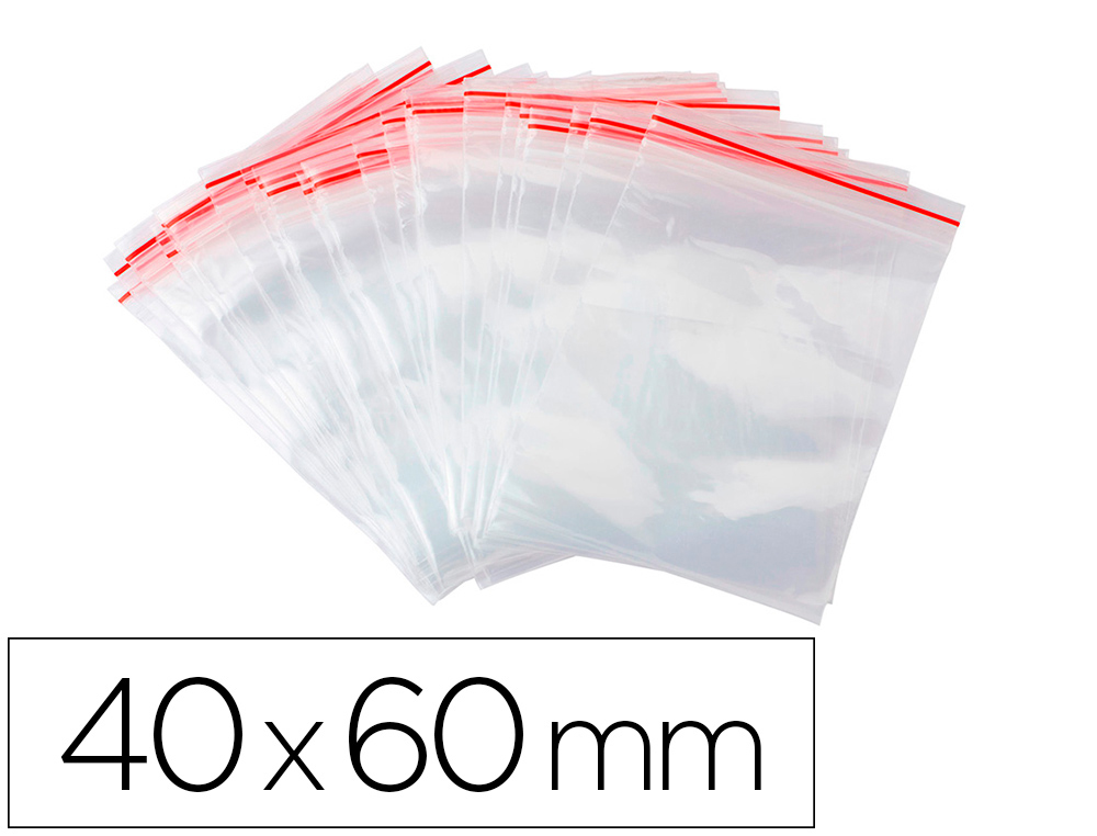 BOLSA PLASTICO AUTO SELADA Q-CONNECT 40X60 MM PACK DE 100 UNIDADES