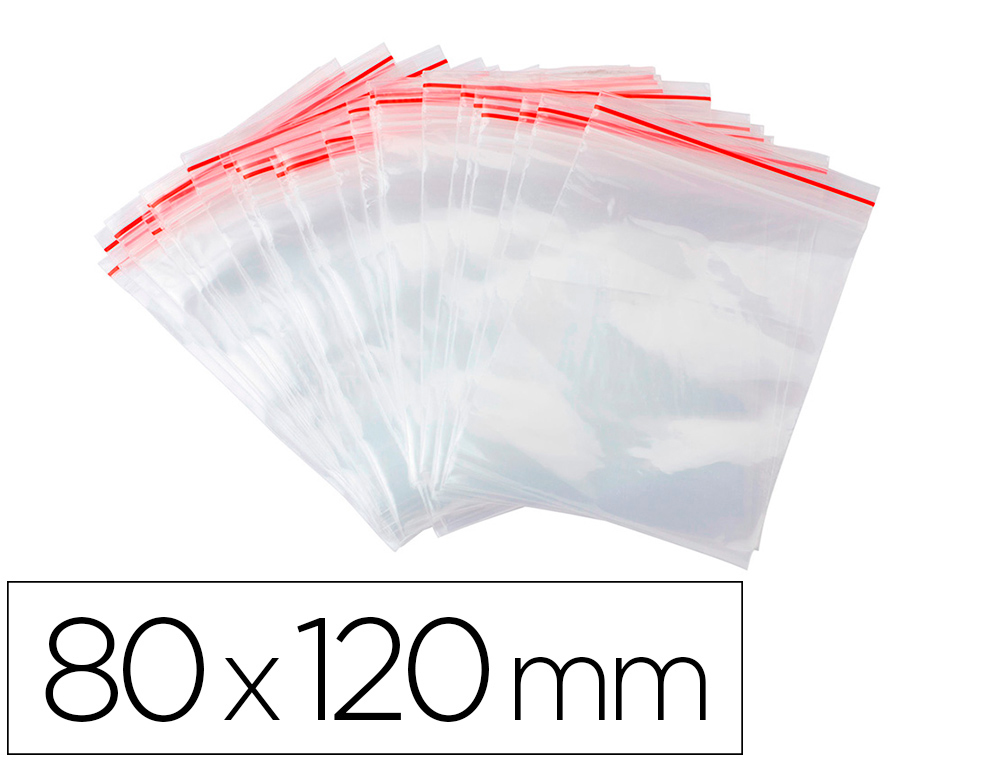 BOLSA PLASTICO AUTO SELADA Q-CONNECT 80X120 MM PACK DE 100 UNIDADES