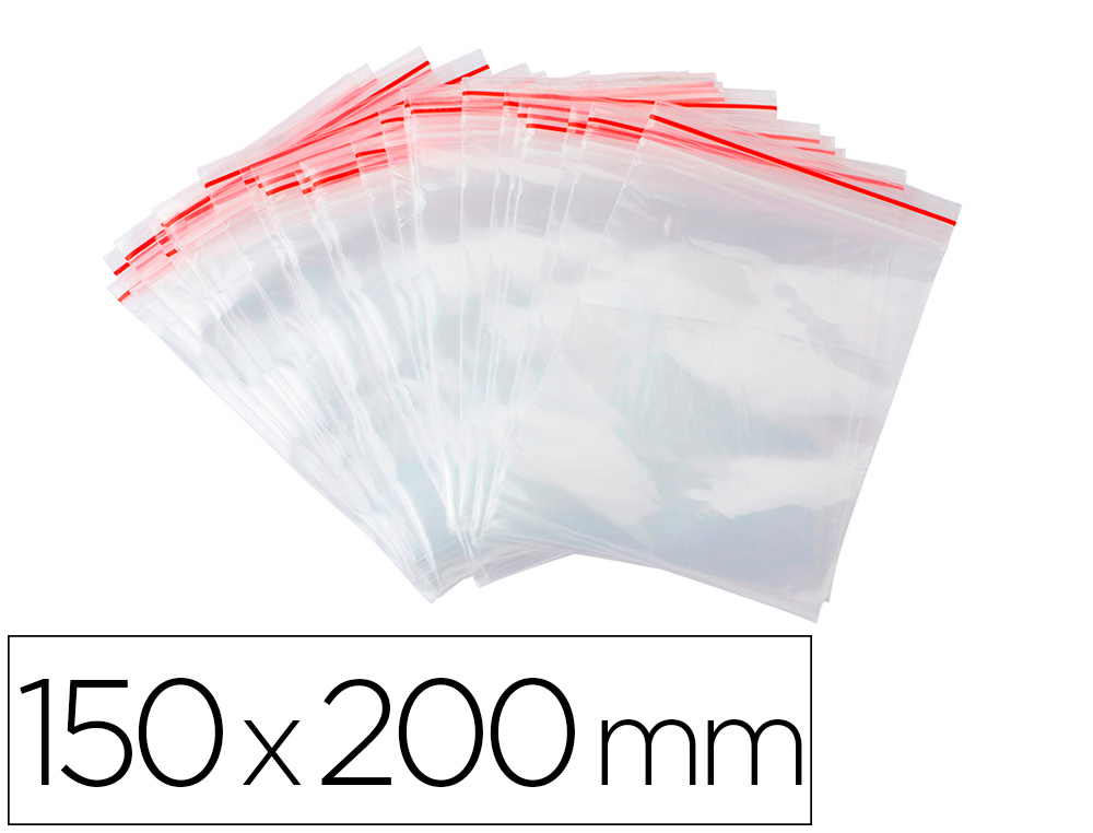 BOLSA PLASTICO AUTO SELADA Q-CONNECT 150X200 MM PACK DE 100 UNIDADES