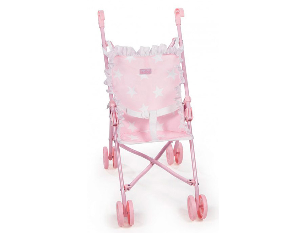 CARRINHO DE PASSEIO PARA BONECOS CARLOTA COR ROSA 550X270X410 MM