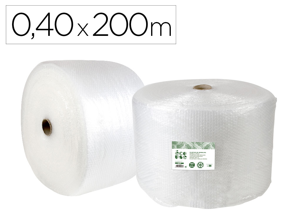 PLASTICO COM BOLHAS LIDERPAPEL ECOUSE 0.40X200M 30% DE PLASTICO RECICLADO