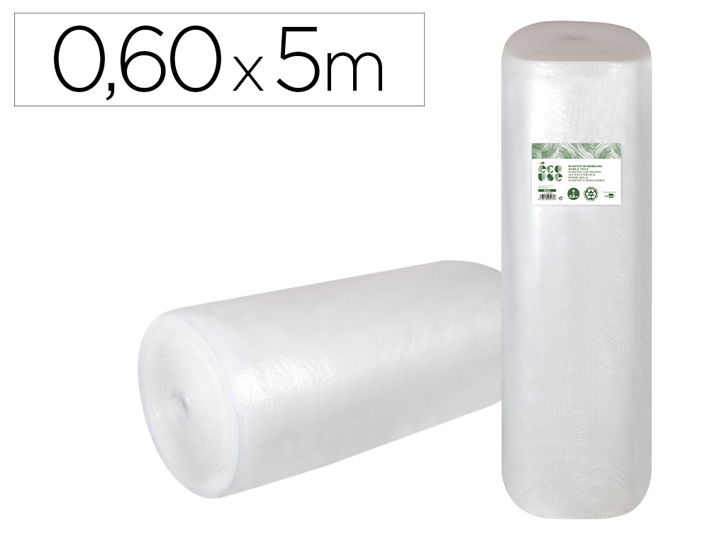 PLASTICO COM BOLHAS LIDERPAPEL ECOUSE 0.60X5M 30% DE PLASTICO RECICLADO