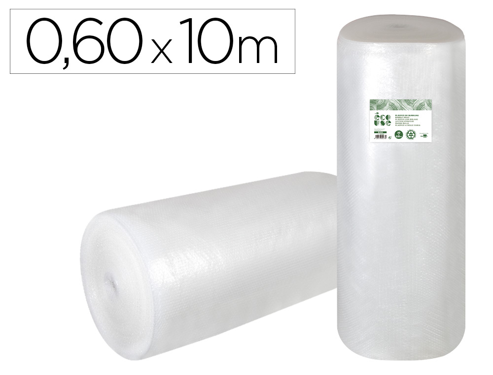 PLASTICO COM BOLHAS LIDERPAPEL ECOUSE 0.60X10M 30% DE PLASTICO RECICLADO