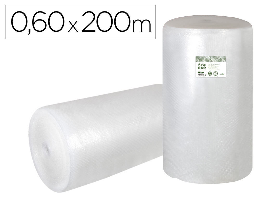PLASTICO COM BOLHAS LIDERPAPEL ECOUSE 0.60X200M 30% DE PLASTICO RECICLADO