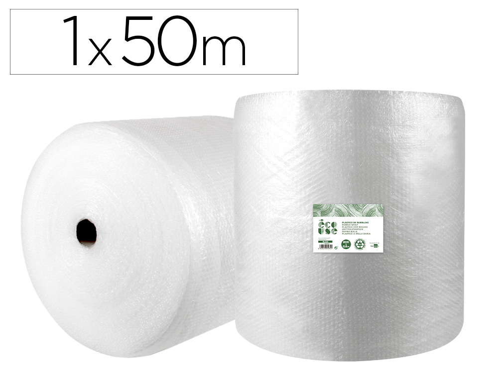 PLASTICO COM BOLHAS LIDERPAPEL ECOUSE 1X50M 30% DE PLASTICO RECICLADO