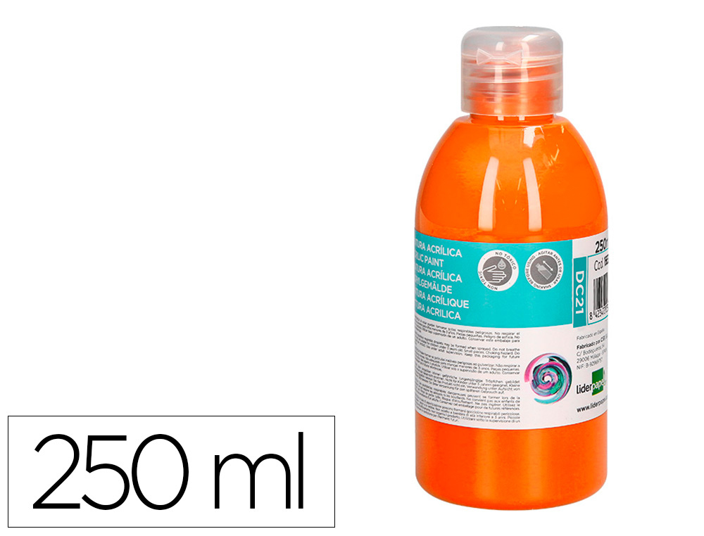 PINTURA ACRILICA LIDERPAPEL FRASCO DE 250 ML LARANJA