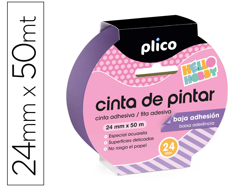 FITA ADESIVA PLICO PARA PINTOR BAIXA ADERENCIA 50 MT X 24 MM