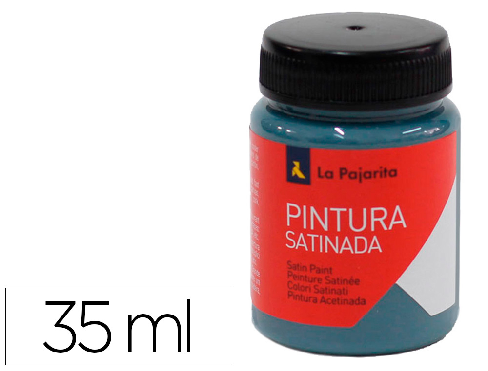 PINTURA LATEX LA PAJARITA ACETINADA L-34 FRASCO 35 ML AZUL METAL