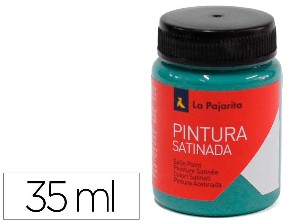 PINTURA LATEX LA PAJARITA ACETINADA L-39 FRASCO 35 ML VERDE JADE