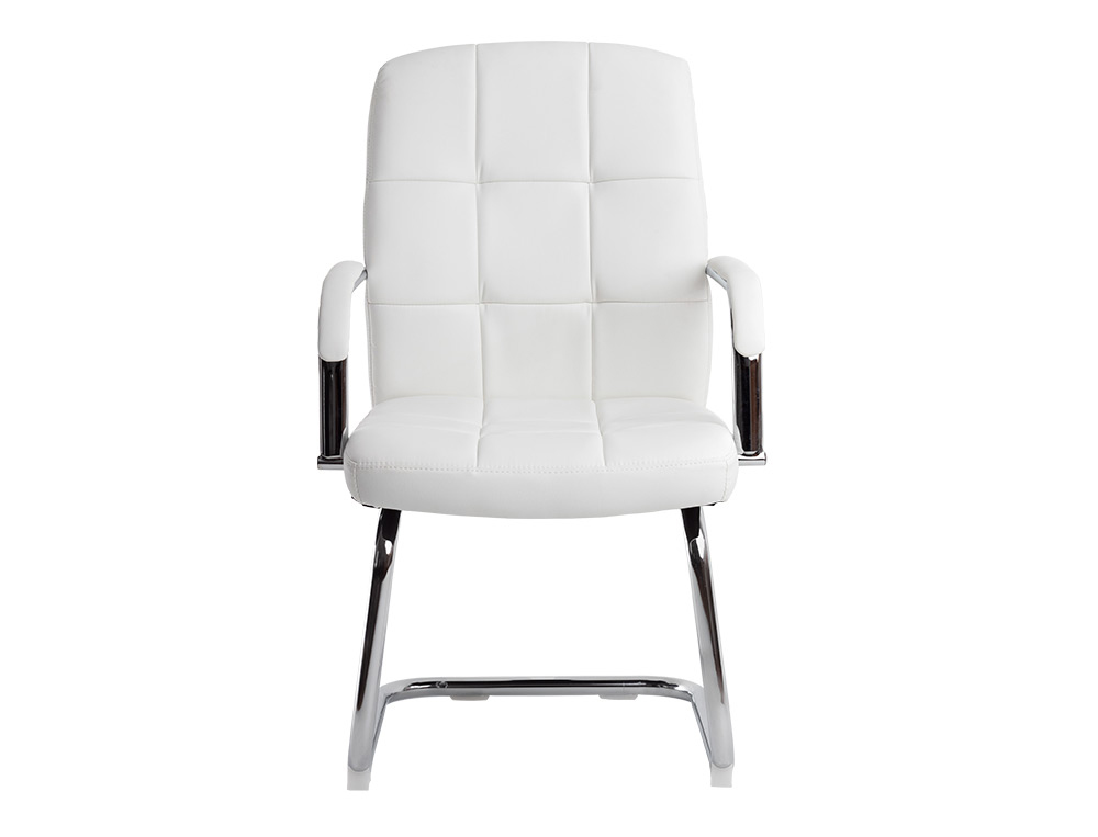 CADEIRA DE ESCRITORIO Q-CONNECT PIAVE IMIT DE PELE BASE METAL ALT MAX 1050 MM LARG 610 MM PROF 680 COR BRANCO