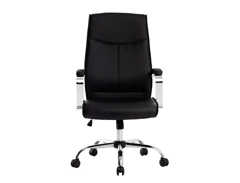 CADEIRA DE DIRECAO Q-CONNECT MODENA IMIT DE PELE BASE METAL ALT MAX 1210 MM LARG 630 MM PROF 650 MM RODAS PREMIUM COR PR