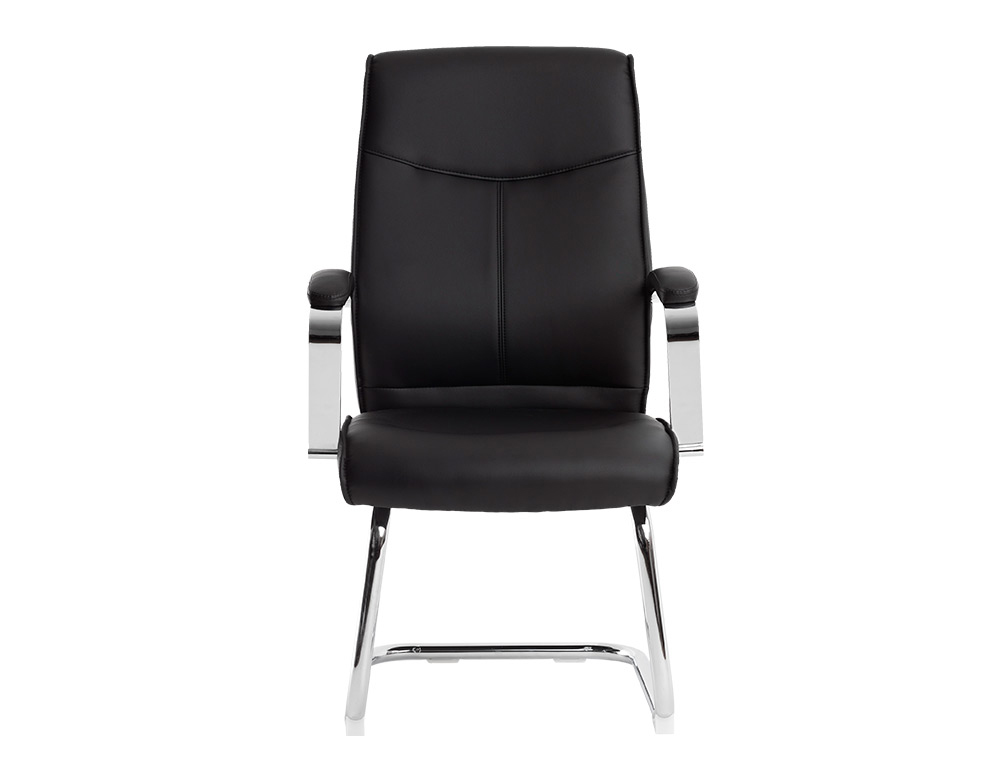 CADEIRA DE ESCRITORIO Q-CONNECT MODENA IMIT DE PELE BASE METAL ALT MAX 1050 MM LARG 630 MM PROF 650 COR PRETO