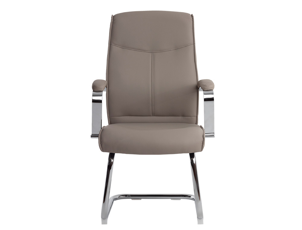 CADEIRA DE ESCRITORIO Q-CONNECT MODENA IMIT DE PELE BASE METAL ALT MAX 1050 MM LARG 630 MM PROF 650 COR CINZA