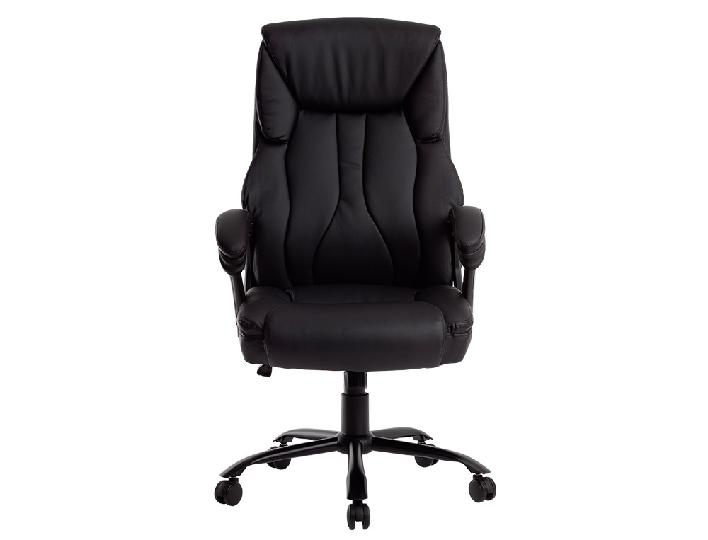 CADEIRA Q-CONNECT DE DIRECAO BOLZANO IMIT PELE BASE METALICA ALT MAX 1260 LARG 650 PROF 730 MM RODAS PREMIUM COR PRETO