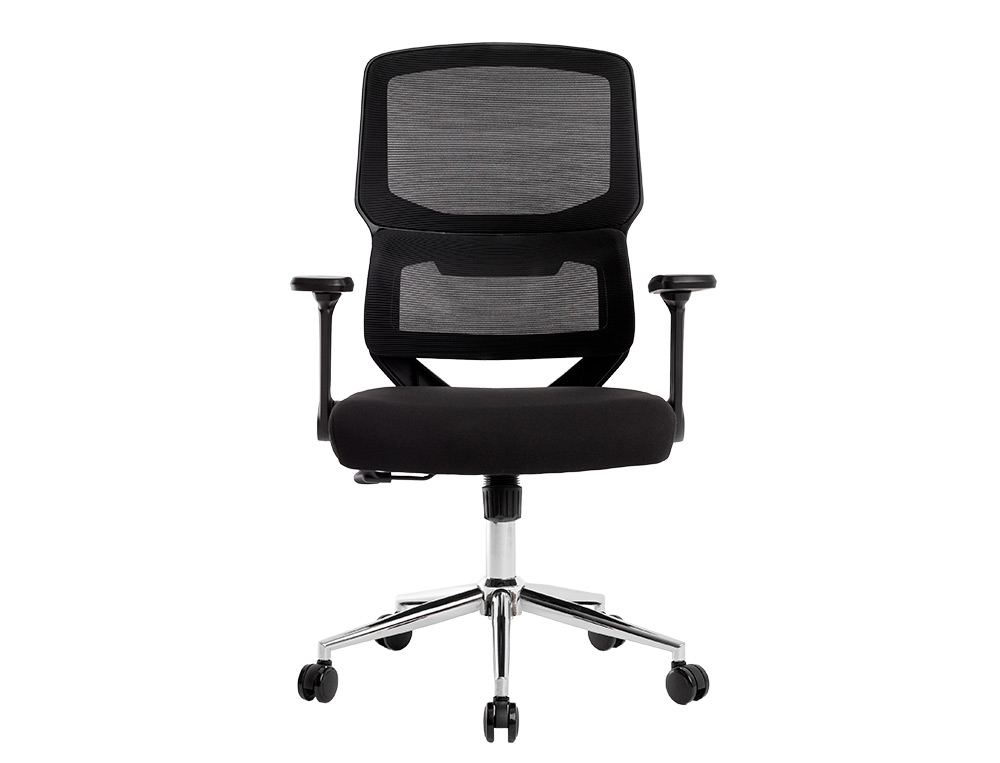 CADEIRA DE ESCRITORIO Q-CONNECT LUCCA MALHA BASE METAL ALT MAX 1090 MM LARG 700 MM PROF 650 MM RODAS PREMIUM COR PRETO