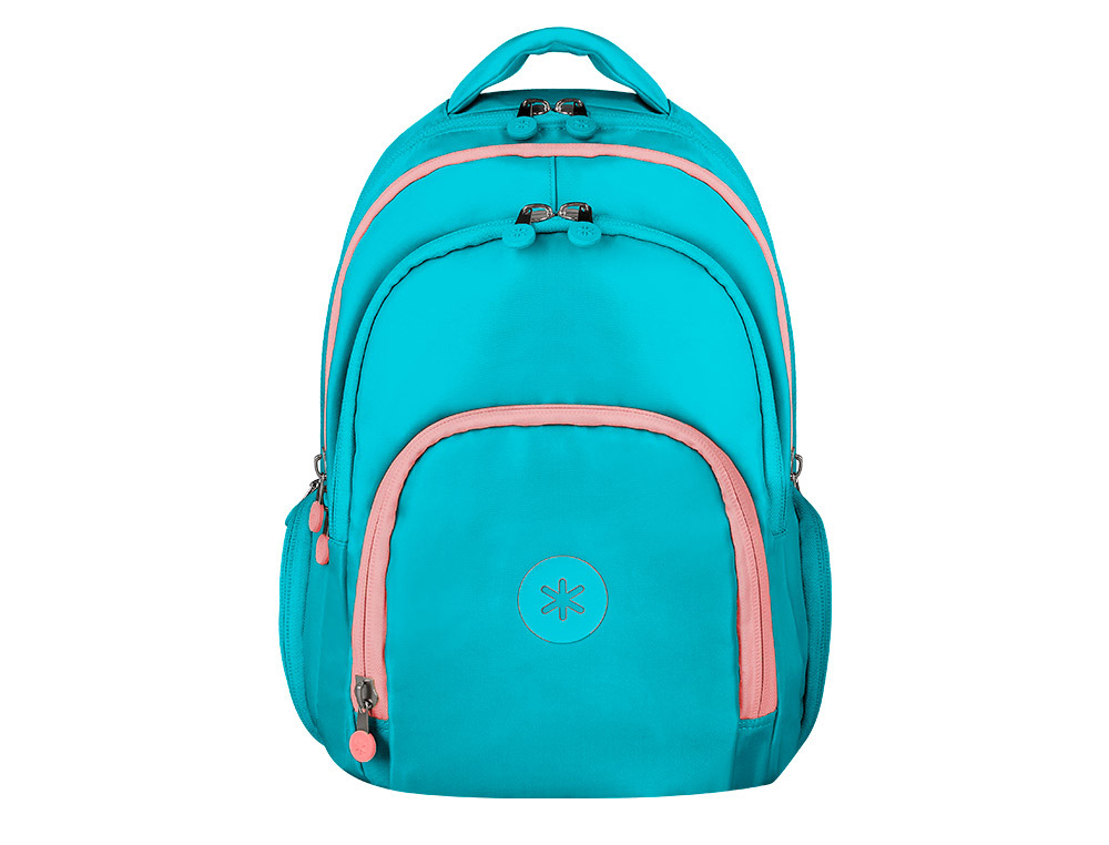 MOCHILA ANTARTIK MULTIBOLSO 19L COMPARTIMENTO PARA PORTATIL E TABLET COR TURQUESA 450X160X300 MM